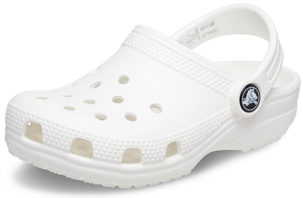 Crocs Unisex-Child Classic Clogs, White, 4 Big Kid US