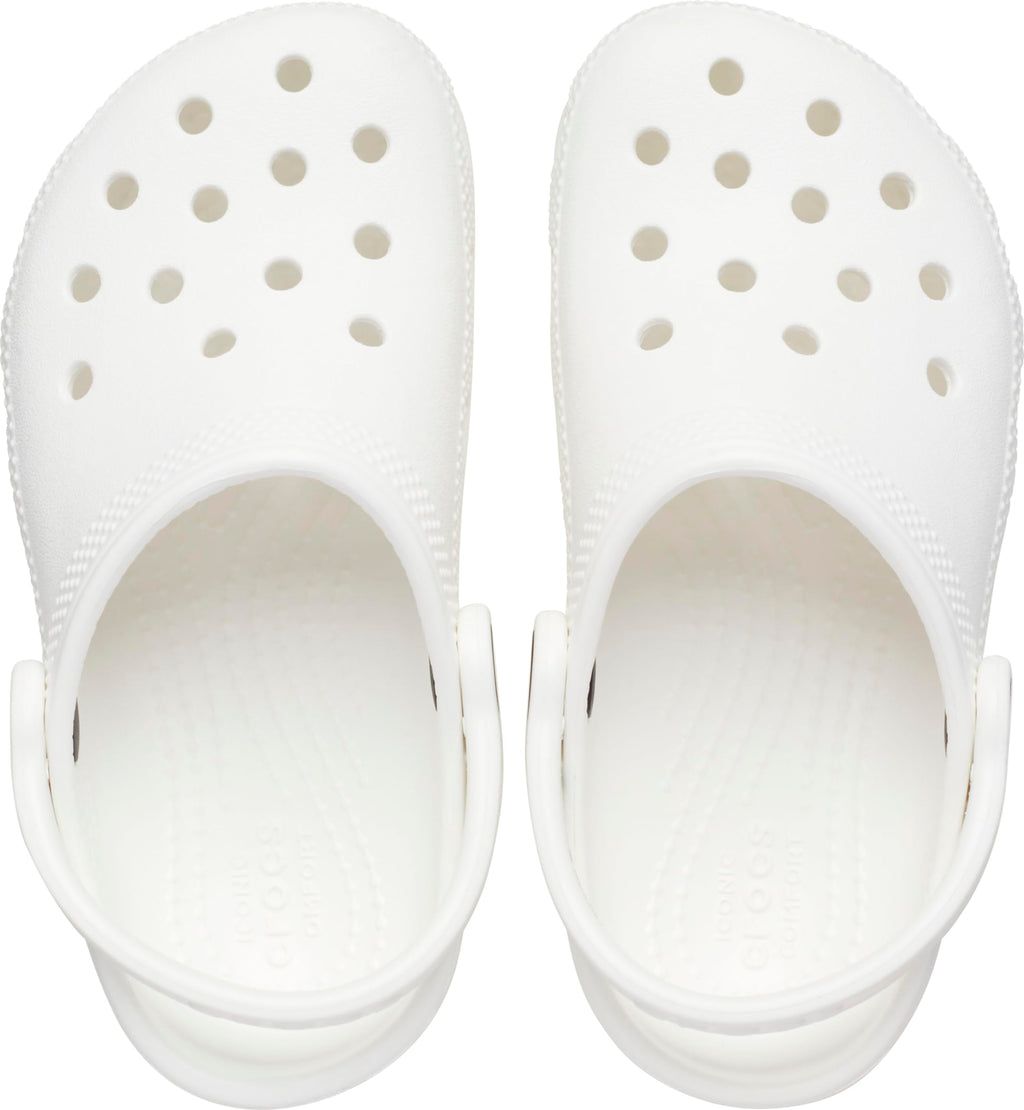 Crocs Unisex-Child Classic Clogs, White, 4 Big Kid US