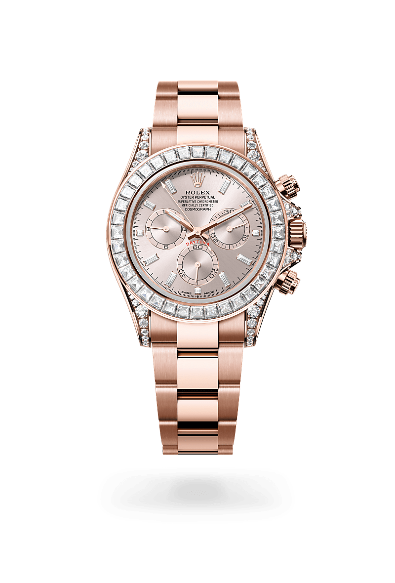 rolex Cosmograph Daytona in 18 kt Everose gold with lugs set with diamonds, M126595TBR-0001 - Ace Test Store 2