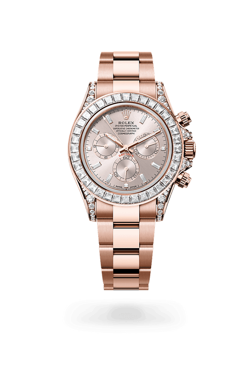 rolex Cosmograph Daytona in 18 kt Everose gold with lugs set with diamonds, M126595TBR-0001 - Ace Test Store 2